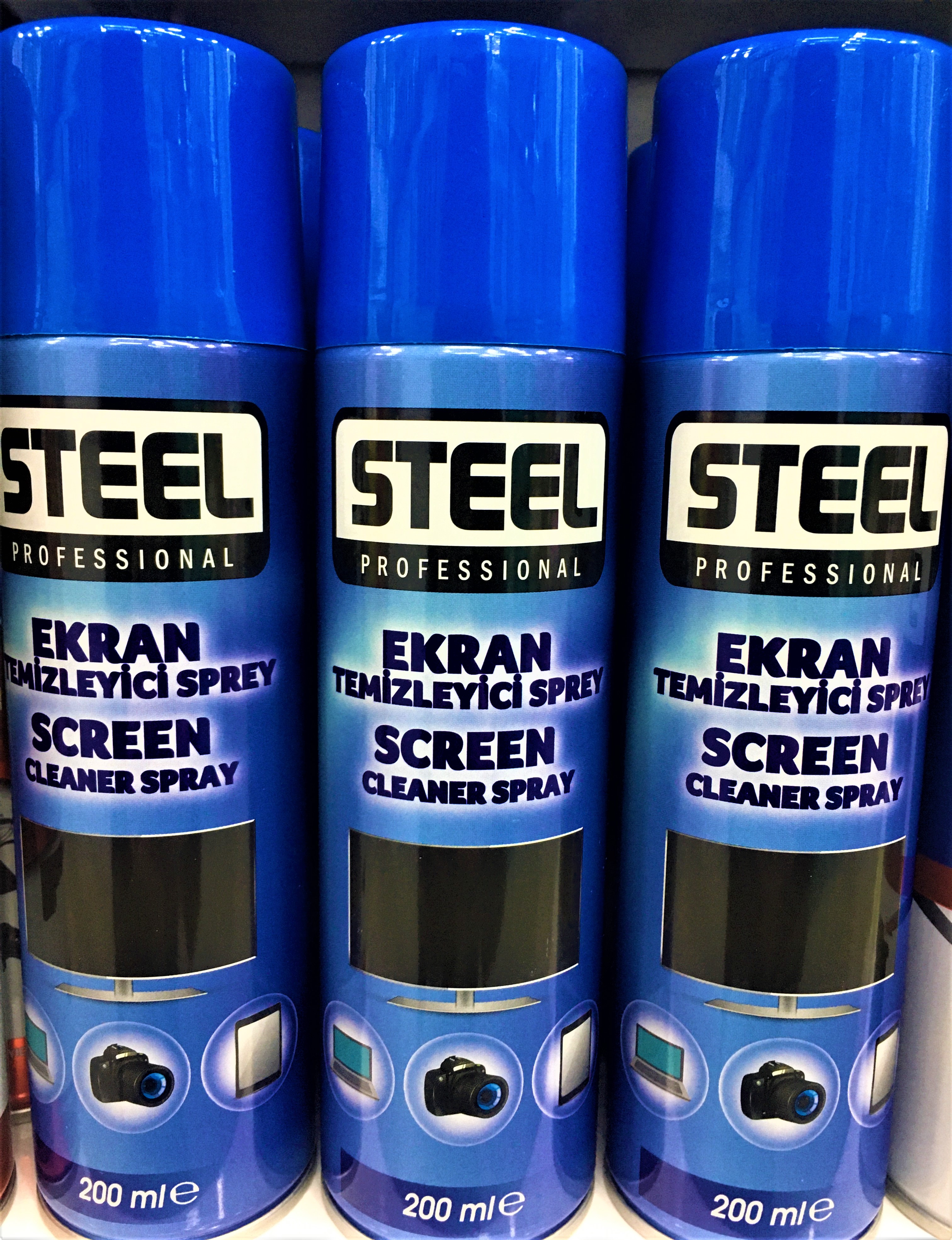 STEEL EKRAN TEMİZLEYİCİ SPREY 200ML  KL:30
